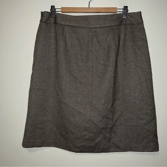 Women’s J Crew a line wool pleat pocket skirt size 12 side zip fully lined - Picture 4 of 7